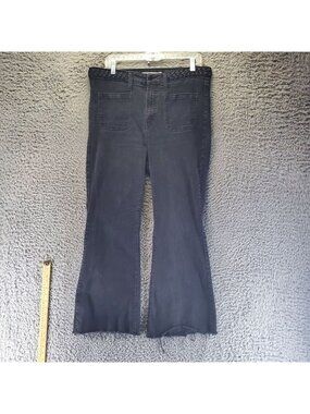 Celebrity Pink Jeans Womens 17 Black Flared Frayed Hem Stretch Denim